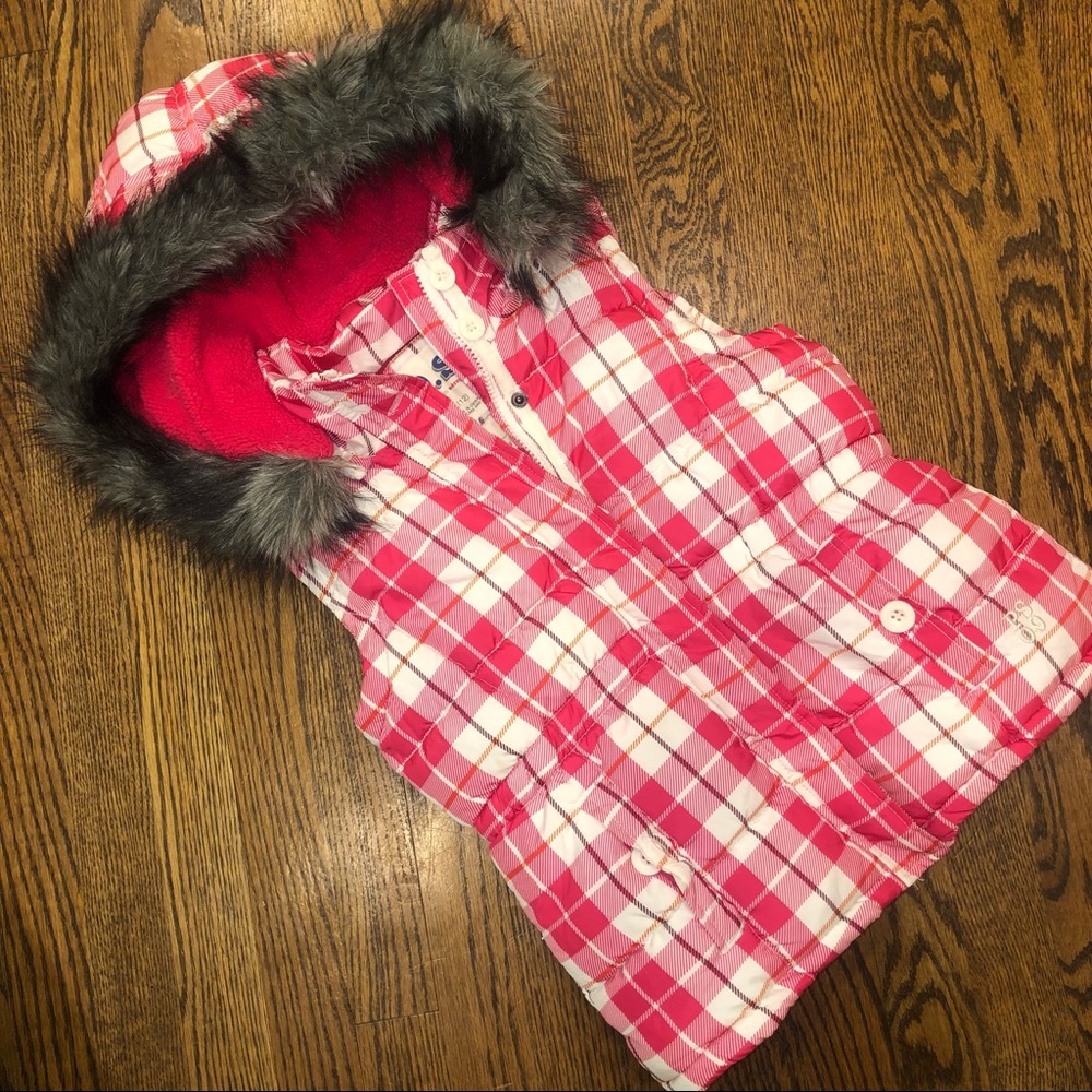 Plaid Fleece Lined Vest